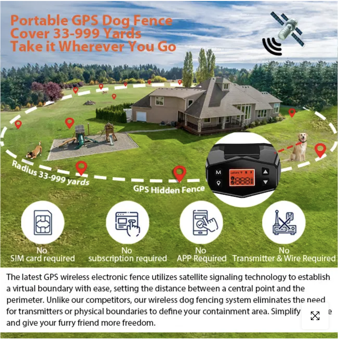PetHey GPS Wireless Dog Fence F800