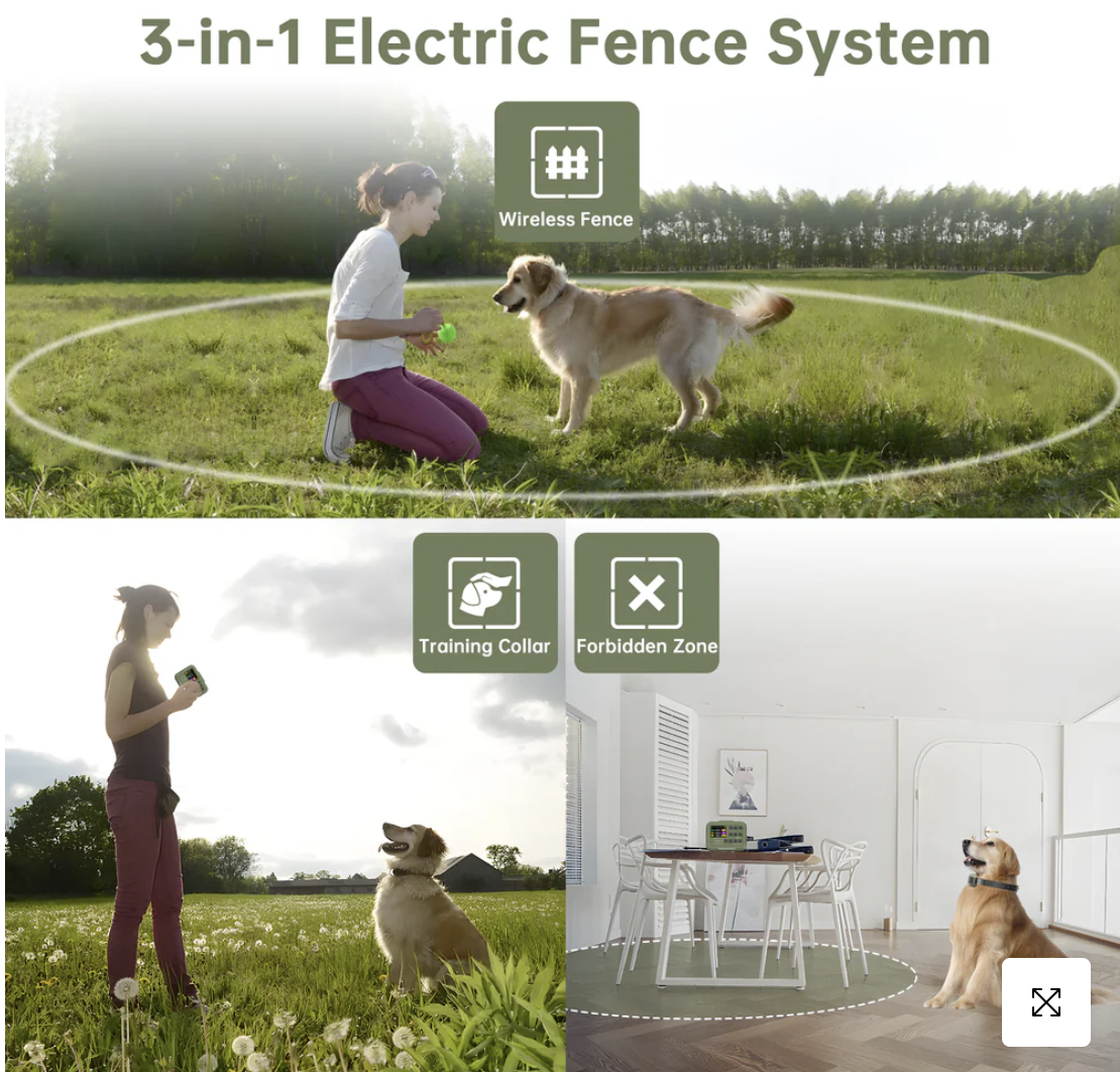 PetHey 3-in-1 Waterproof Wireless Dog Fence-F910Plus