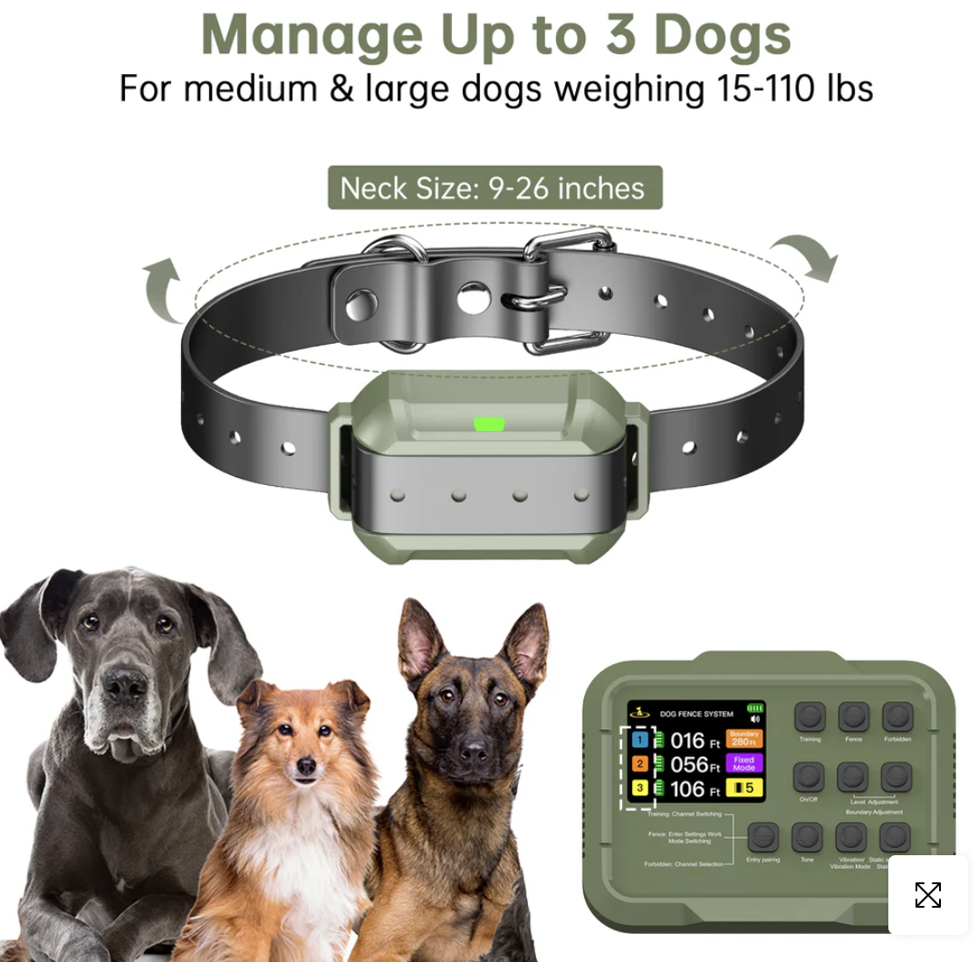 PetHey 3-in-1 Waterproof Wireless Dog Fence-F910Plus
